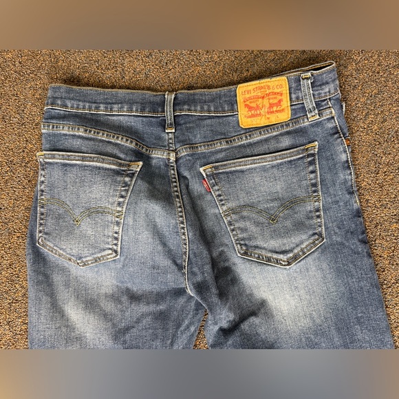 Levis 502 Jeans Mens 34x38 Blue Denim Regular Straight Stretch Jeans - Picture 3 of 9